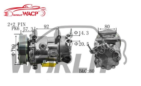(آر سي)600.082 مضغوط هواء سيارات لـ SD6C12 CITROEN C4 C4 LOUNGE ADAPTAÇÃO PEUGEOT 307/208