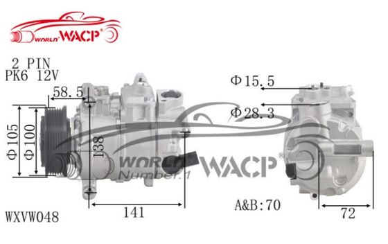 DCP32065 ضاغط مكيف للسيارة لشركة فولكس فاجن T5 Amarok Multivan WXVW048